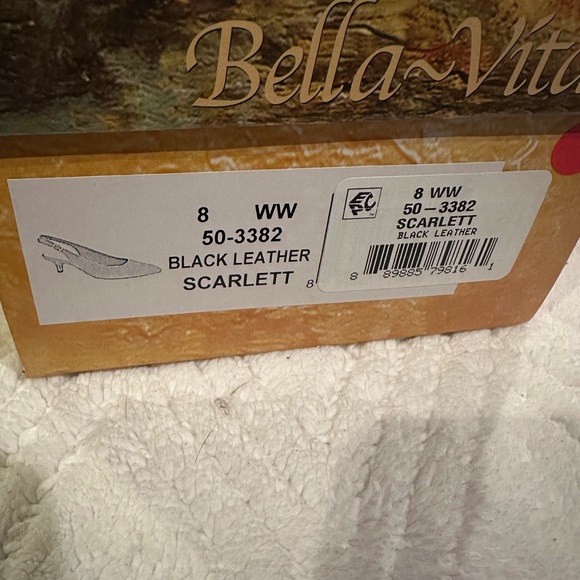 NWT Bella Vita Scarlett Black Leather sling back pumps women’s 8 extra wide - Picture 8 of 11